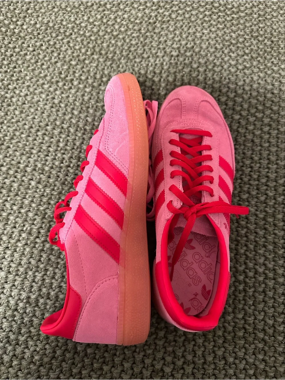 adidas Pink and Red Spezial Low-Top Sneakers